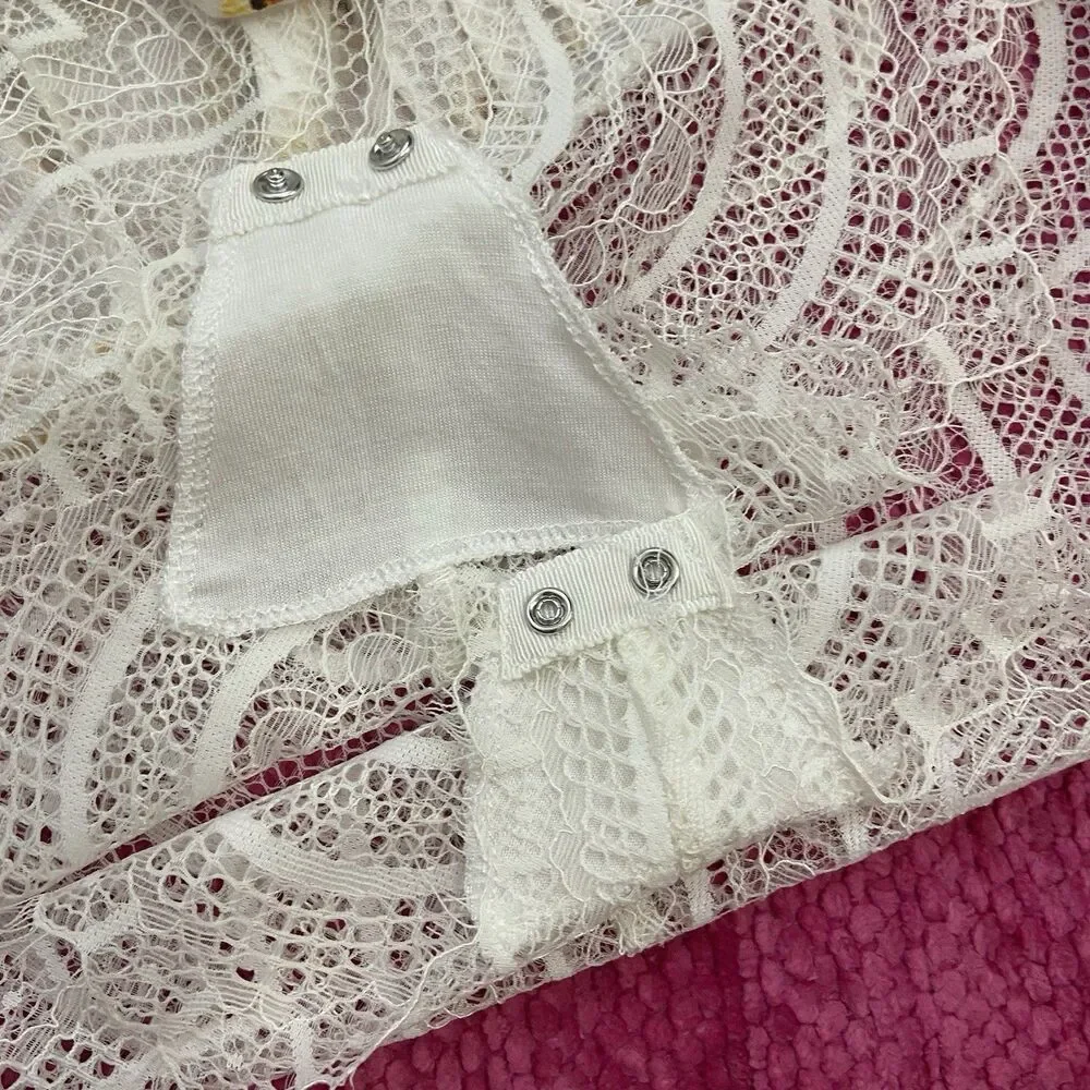 Intimately Free People Forties Feels Bodysuit Ivory Cream Floral Size Small